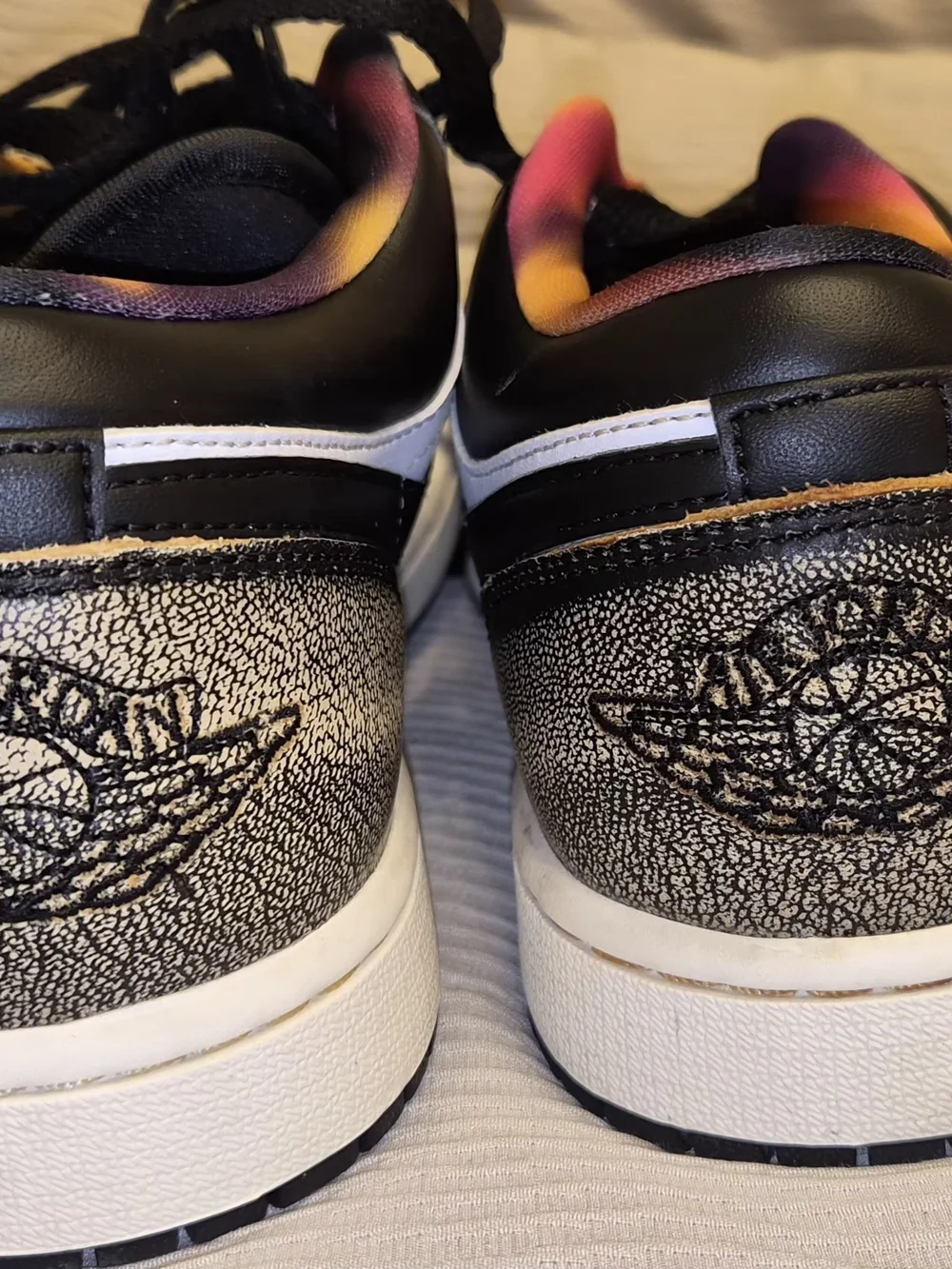 Nike Low Top Sneakers in White, Black & Gold Accent